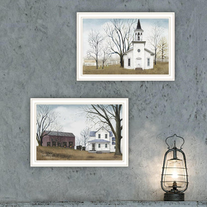 Set Of Two Amazing Grace Sunday Service White Framed Wall Art HomeRoots