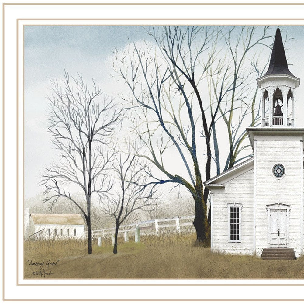 Set Of Two Amazing Grace Sunday Service White Framed Wall Art HomeRoots