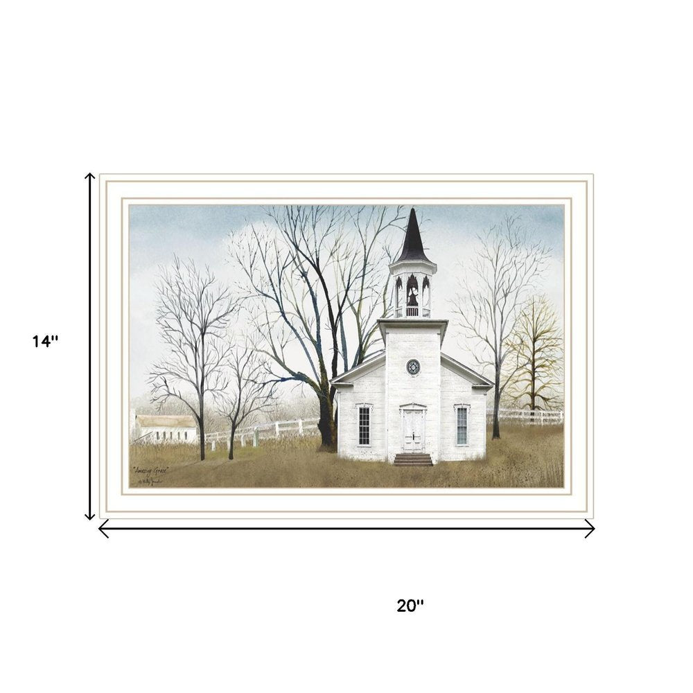 Set Of Two Amazing Grace Sunday Service White Framed Wall Art — view 6
