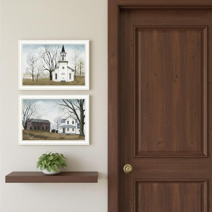 Set Of Two Amazing Grace Sunday Service White Framed Wall Art HomeRoots