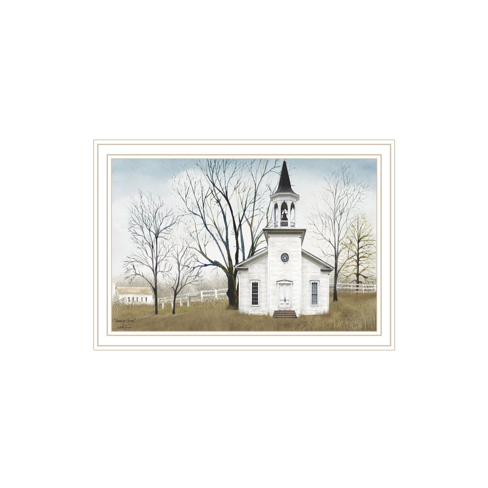 Set Of Two Amazing Grace Sunday Service White Framed Wall Art — view 5