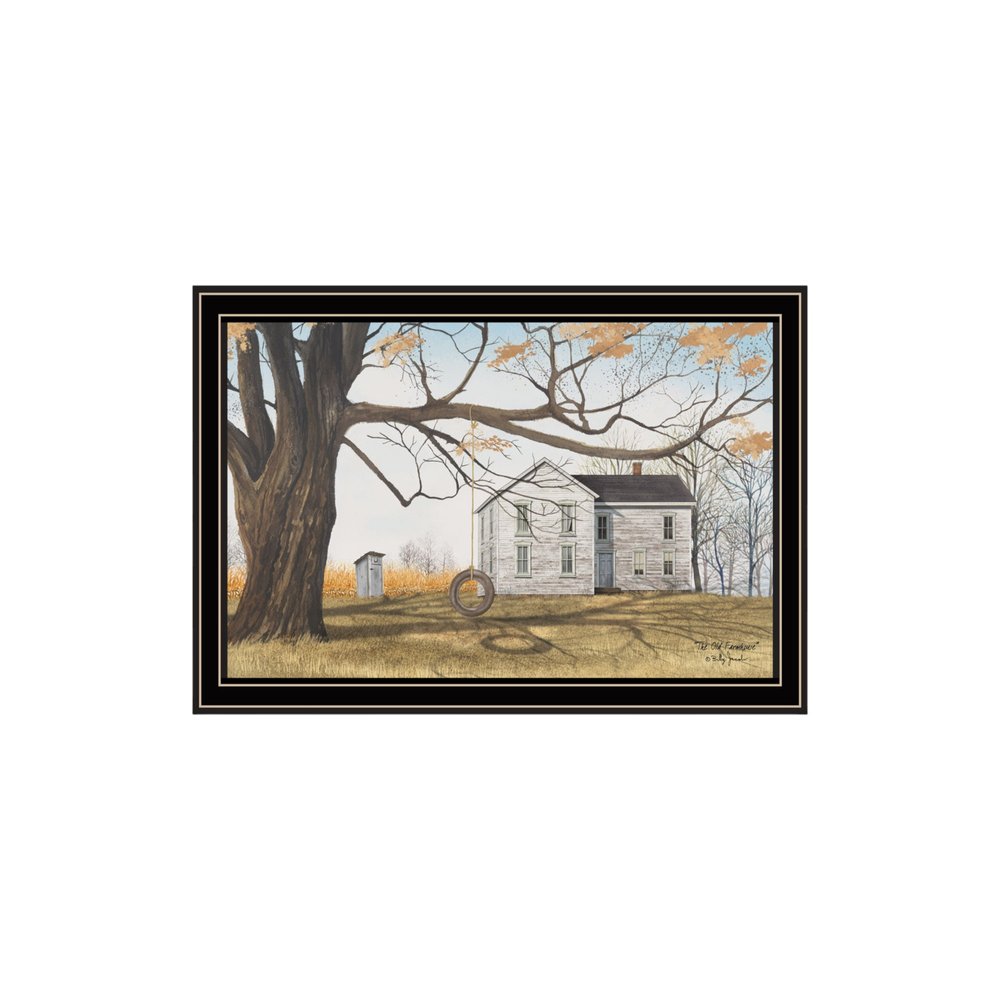 Set Of Two Farmhouse Barn And Pumpkin Wagon Black Framed Wall Art — view 3