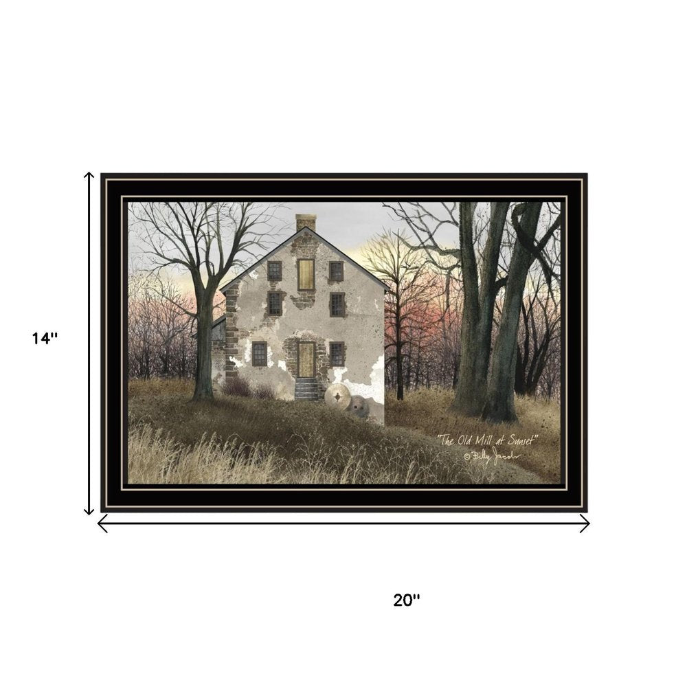 Set Of Two The Old Mill And A Road Home Black Framed Wall Art HomeRoots