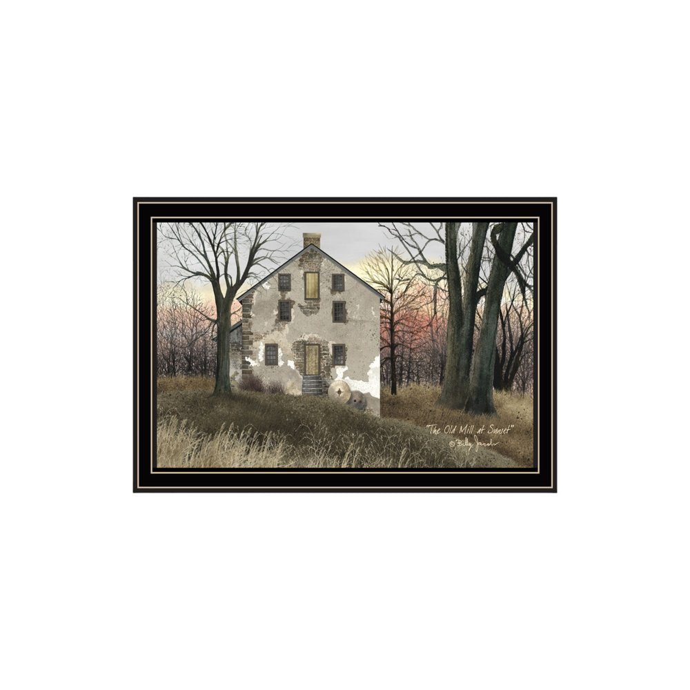 Set Of Two The Old Mill And A Road Home Black Framed Wall Art — view 3