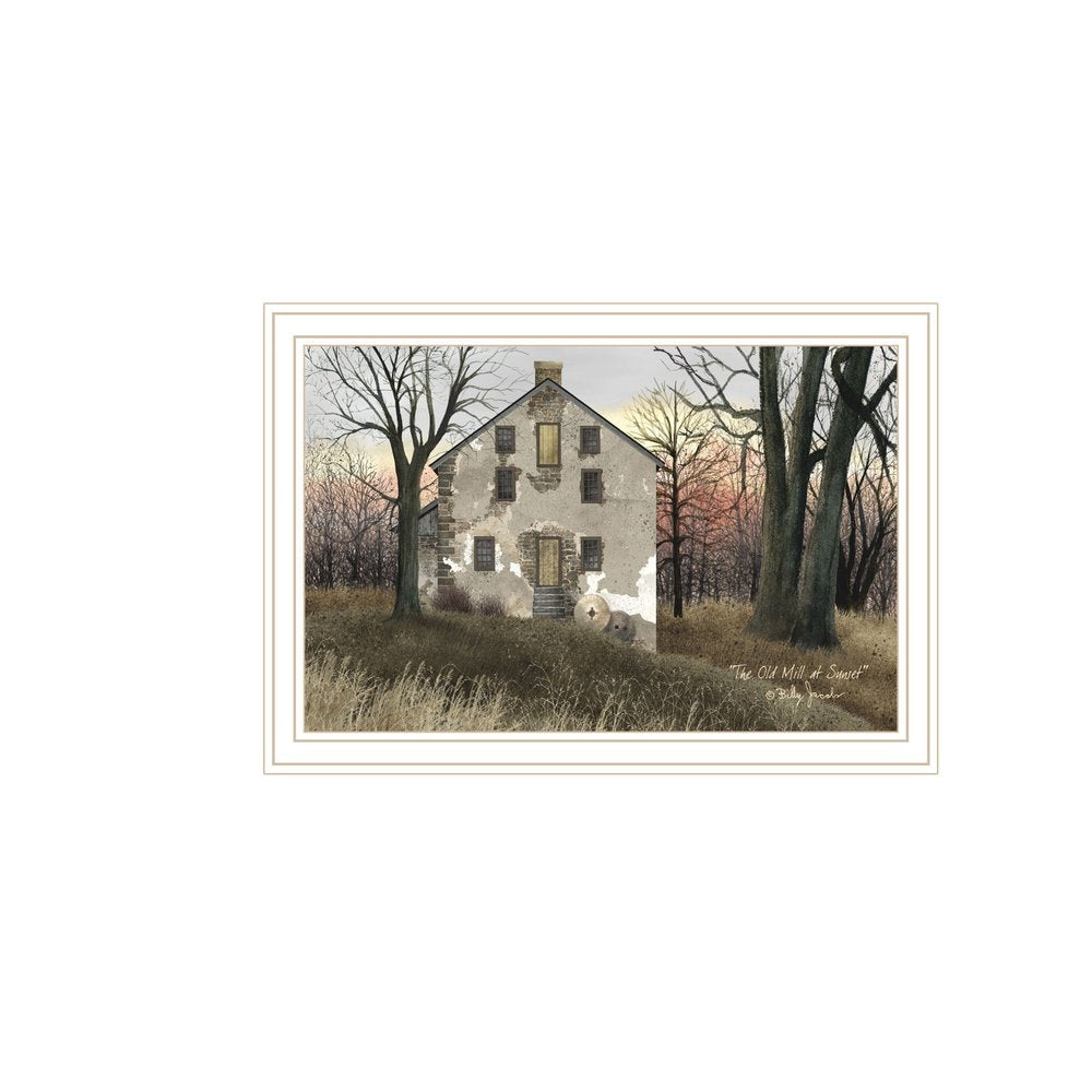 Set Of Two The Old Mill And A Road Home White Framed Wall Art — view 3