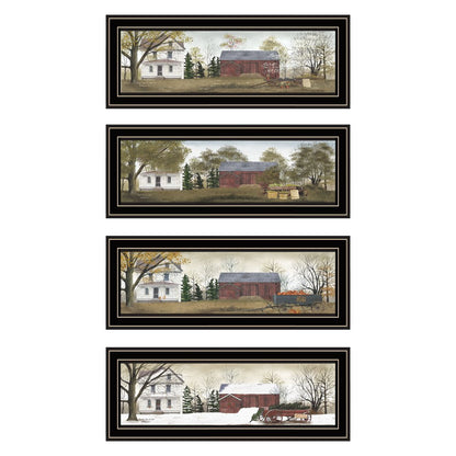 Set Of Four Billy Jacob's Four Seasons Homesteads Black Framed Wall Art HomeRoots
