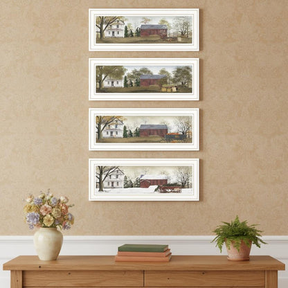 Set Of Four Billy Jacob's Four Seasons Homesteads White Framed Wall Art HomeRoots