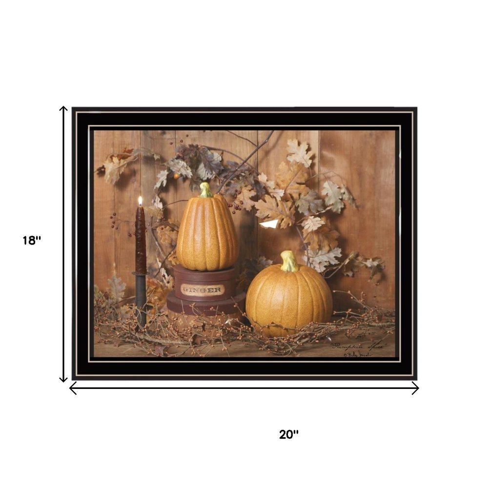 Set Of Two Friends and Pumpkins Black Framed Wall Art HomeRoots