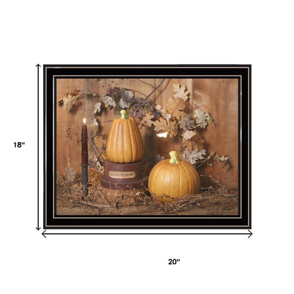 Set Of Two Friends and Pumpkins Black Framed Wall Art HomeRoots
