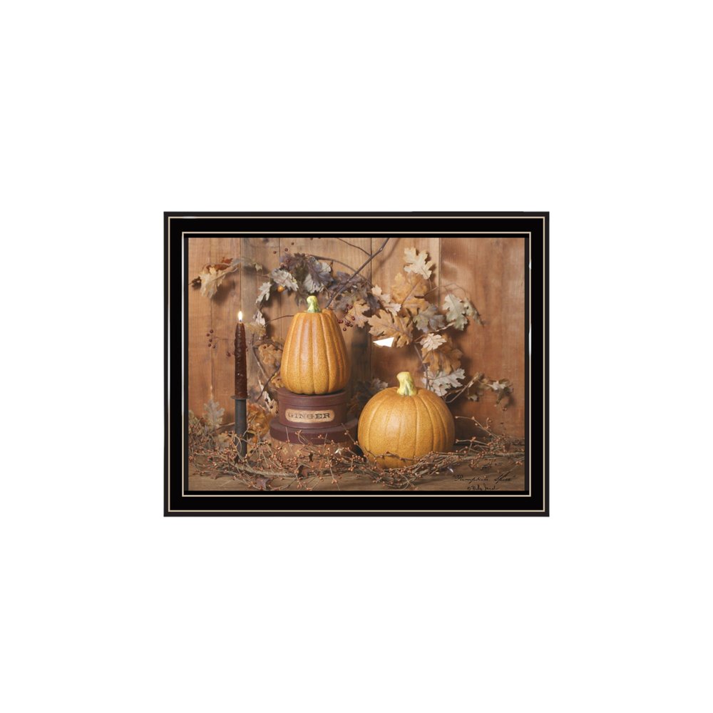 Set Of Two Friends and Pumpkins Black Framed Wall Art HomeRoots