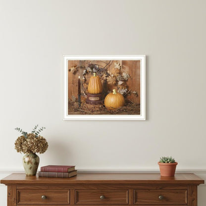 Set Of Two Friends and Pumpkins White Framed Wall Art HomeRoots