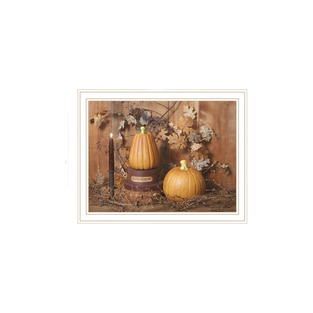 Set Of Two Friends and Pumpkins White Framed Wall Art — view 2
