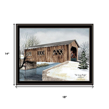 Set Of Two Winter Covered Bridges Black Framed Wall Art HomeRoots