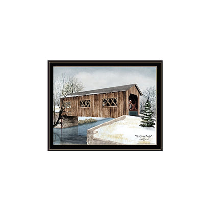 Set Of Two Winter Covered Bridges Black Framed Wall Art HomeRoots