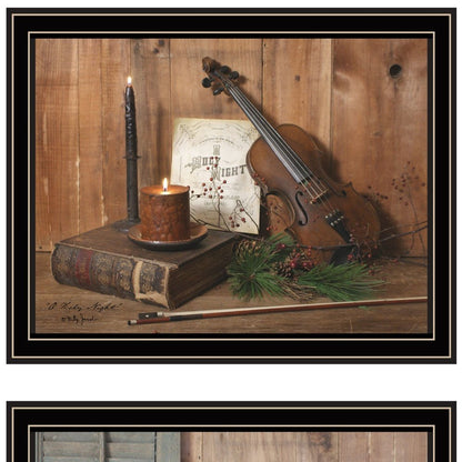 Set Of Two Candlelight O Holy Night Black Framed Wall Art HomeRoots