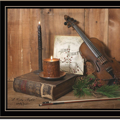 Set Of Two Candlelight O Holy Night Black Framed Wall Art HomeRoots