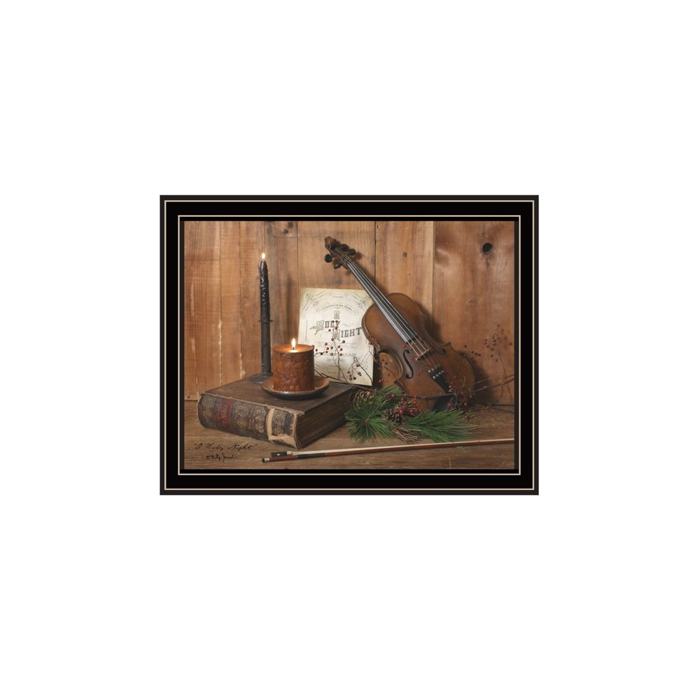 Set Of Two Candlelight O Holy Night Black Framed Wall Art HomeRoots