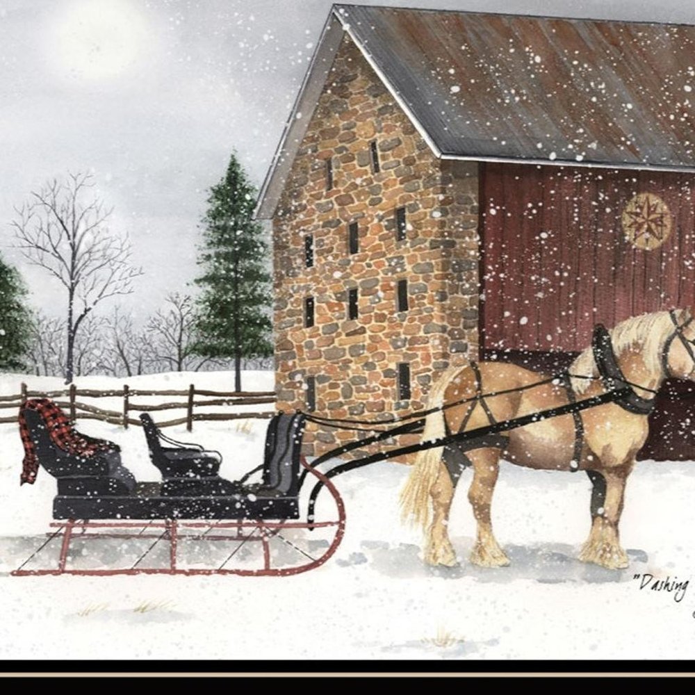 Set Of Two Sleigh Ride to Grandma's Black Framed Wall Art HomeRoots