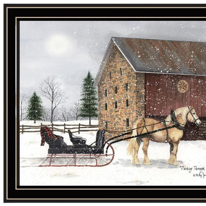 Set Of Two Sleigh Ride to Grandma's Black Framed Wall Art HomeRoots