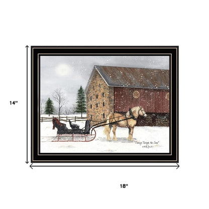 Set Of Two Sleigh Ride to Grandma's Black Framed Wall Art HomeRoots