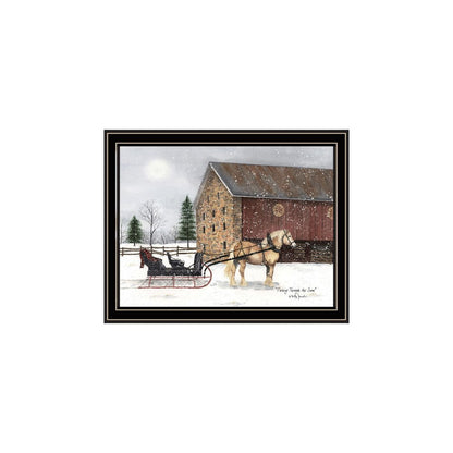 Set Of Two Sleigh Ride to Grandma's Black Framed Wall Art HomeRoots