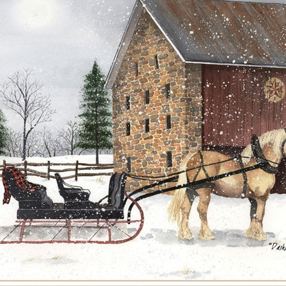 Set Of Two Sleigh Ride to Grandma's White Framed Wall Art HomeRoots