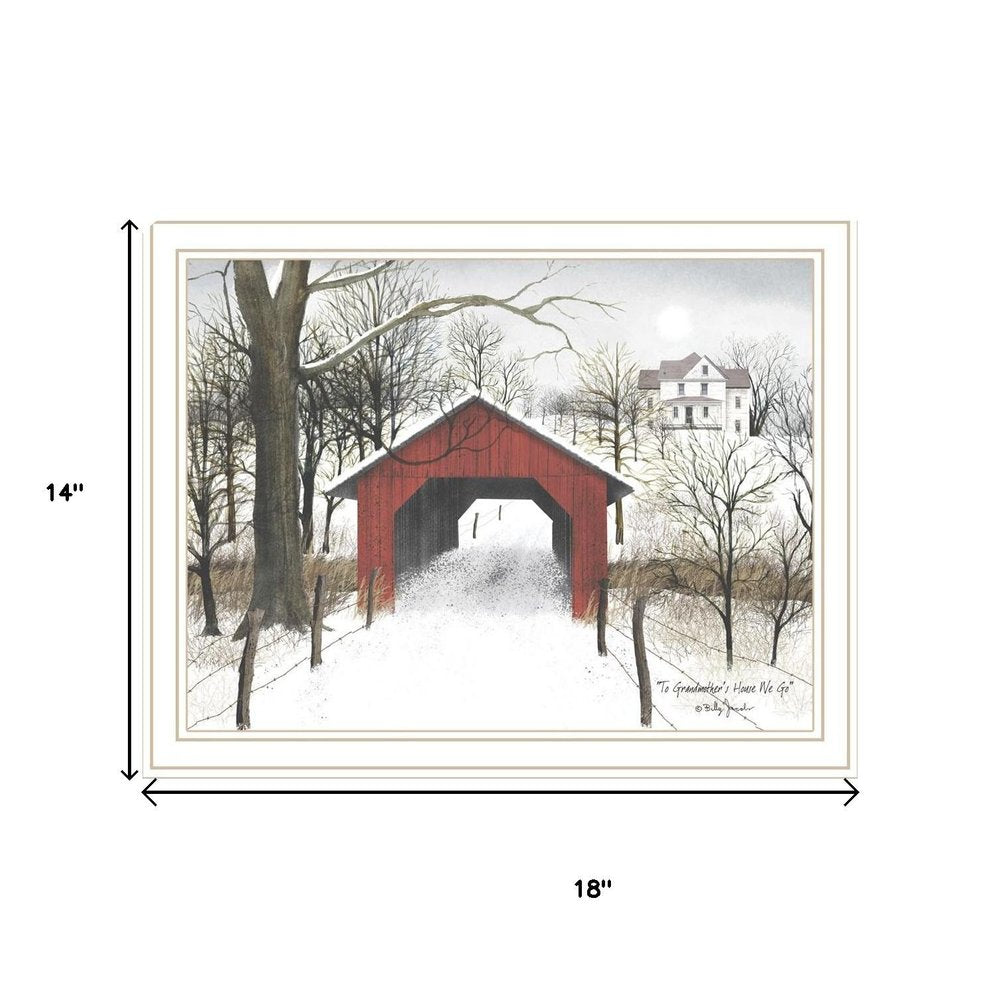 Set Of Two Sleigh Ride to Grandma's White Framed Wall Art — view 4