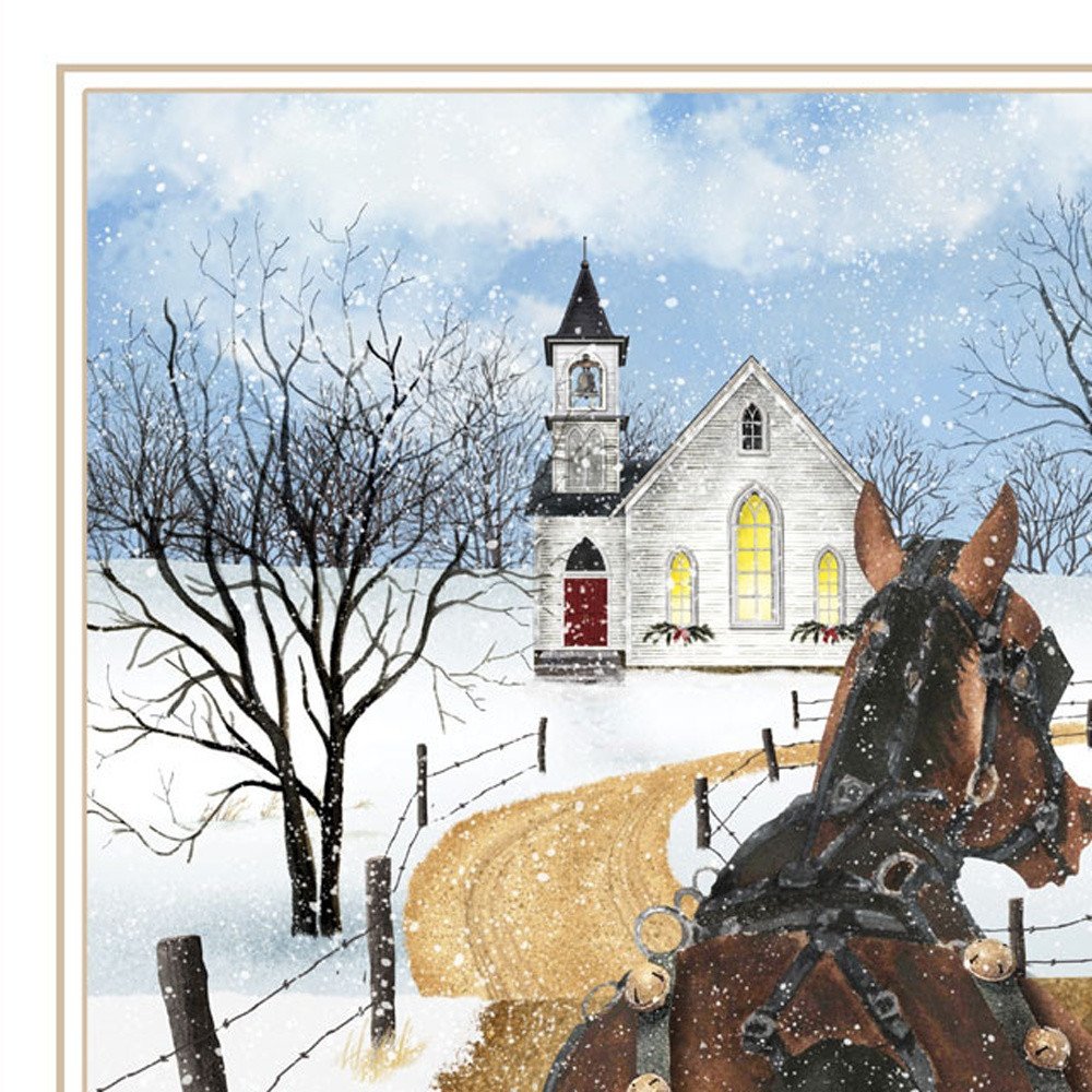 Set Of Two Sleigh Bells Ring White Framed Wall Art HomeRoots