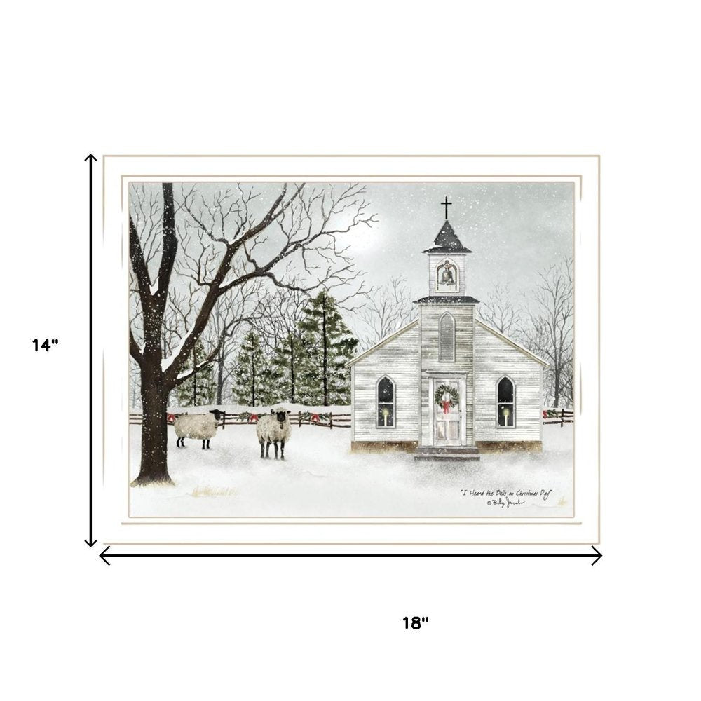 Set Of Two Sleigh Bells Ring White Framed Wall Art HomeRoots