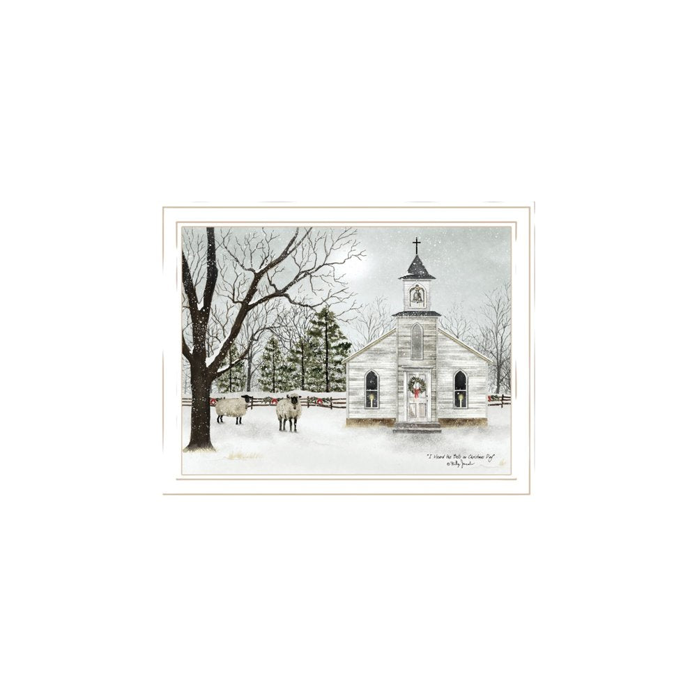 Set Of Two Sleigh Bells Ring White Framed Wall Art — view 4