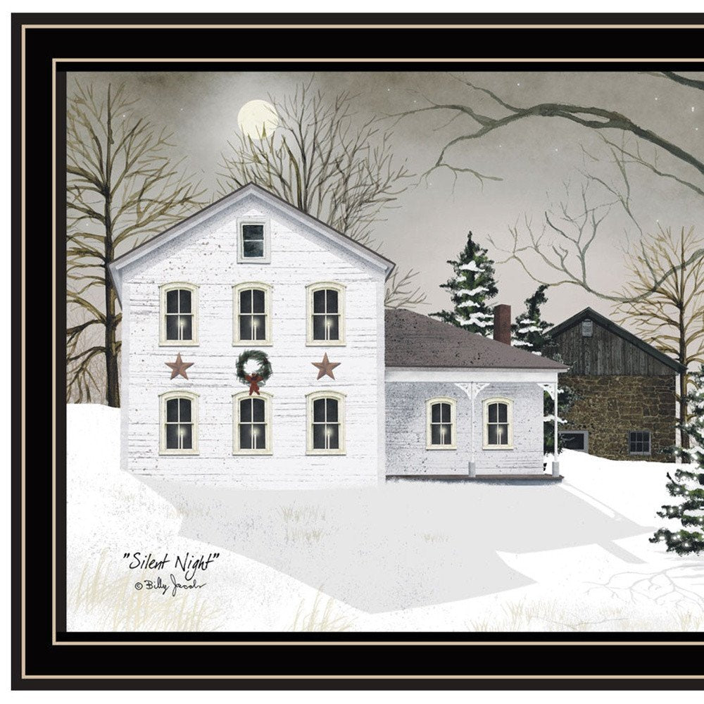 Set Of Two Silent Night Black Framed Wall Art HomeRoots