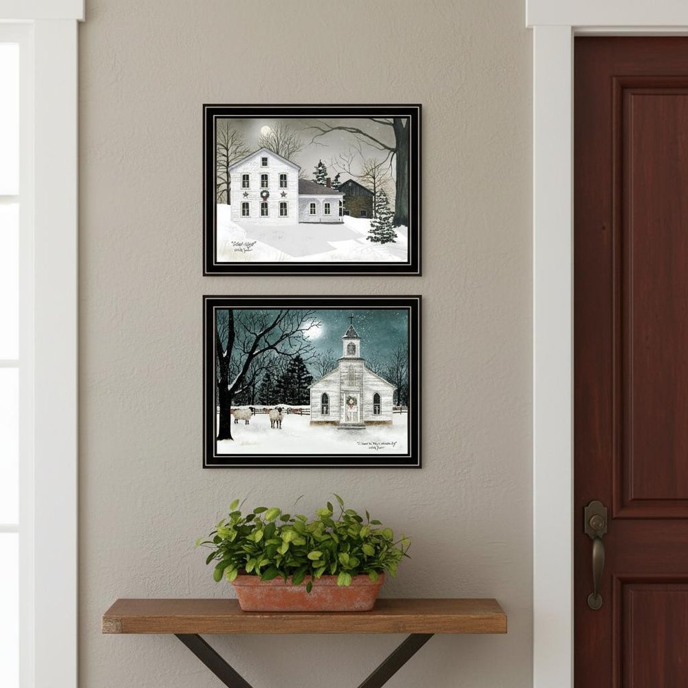 Set Of Two Silent Night Black Framed Wall Art — view 7