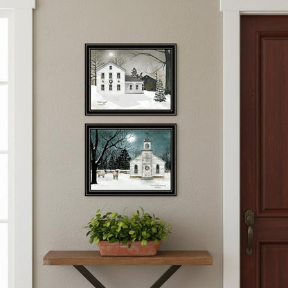 Set Of Two Silent Night Black Framed Wall Art HomeRoots