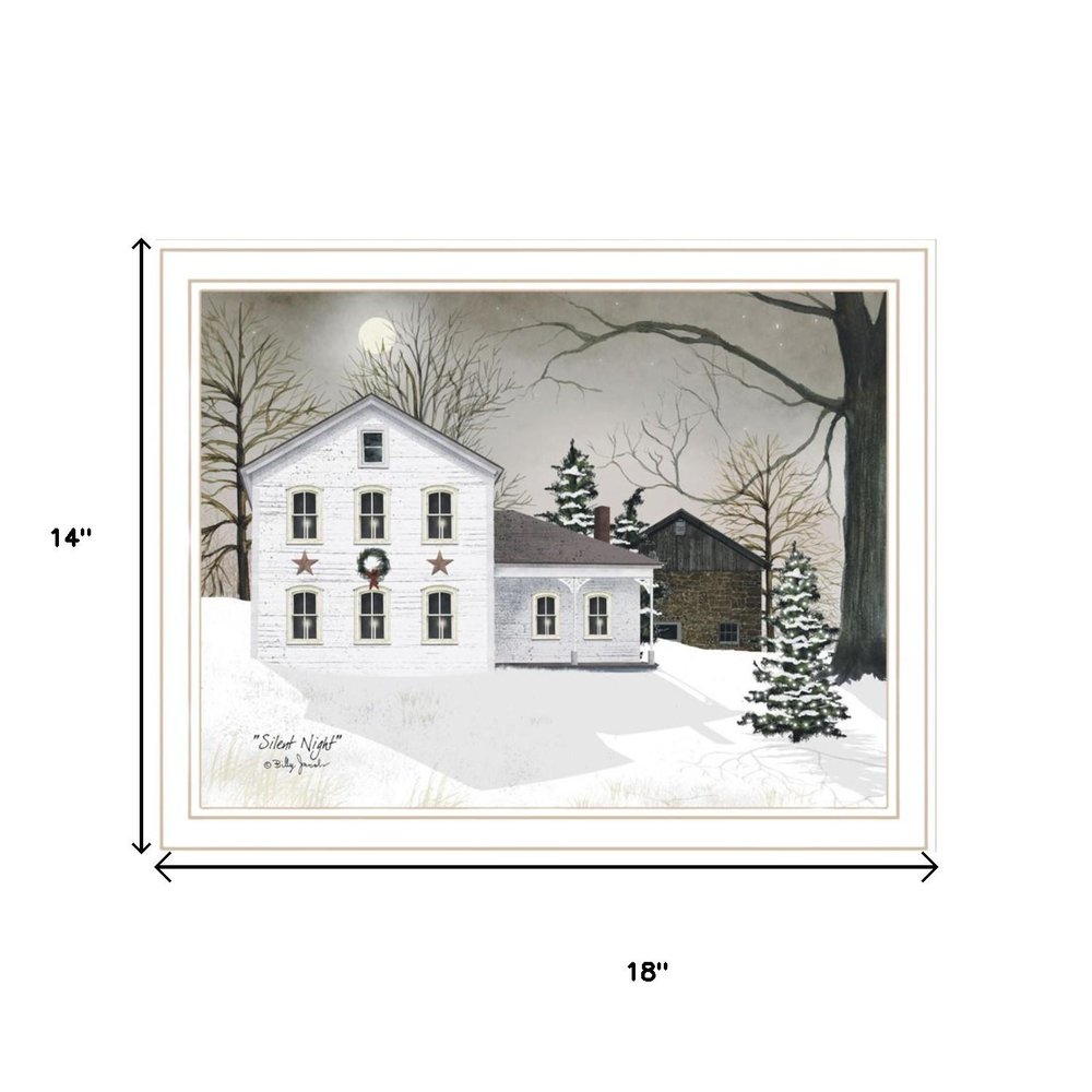 Set Of Two Silent Night White Framed Wall Art HomeRoots
