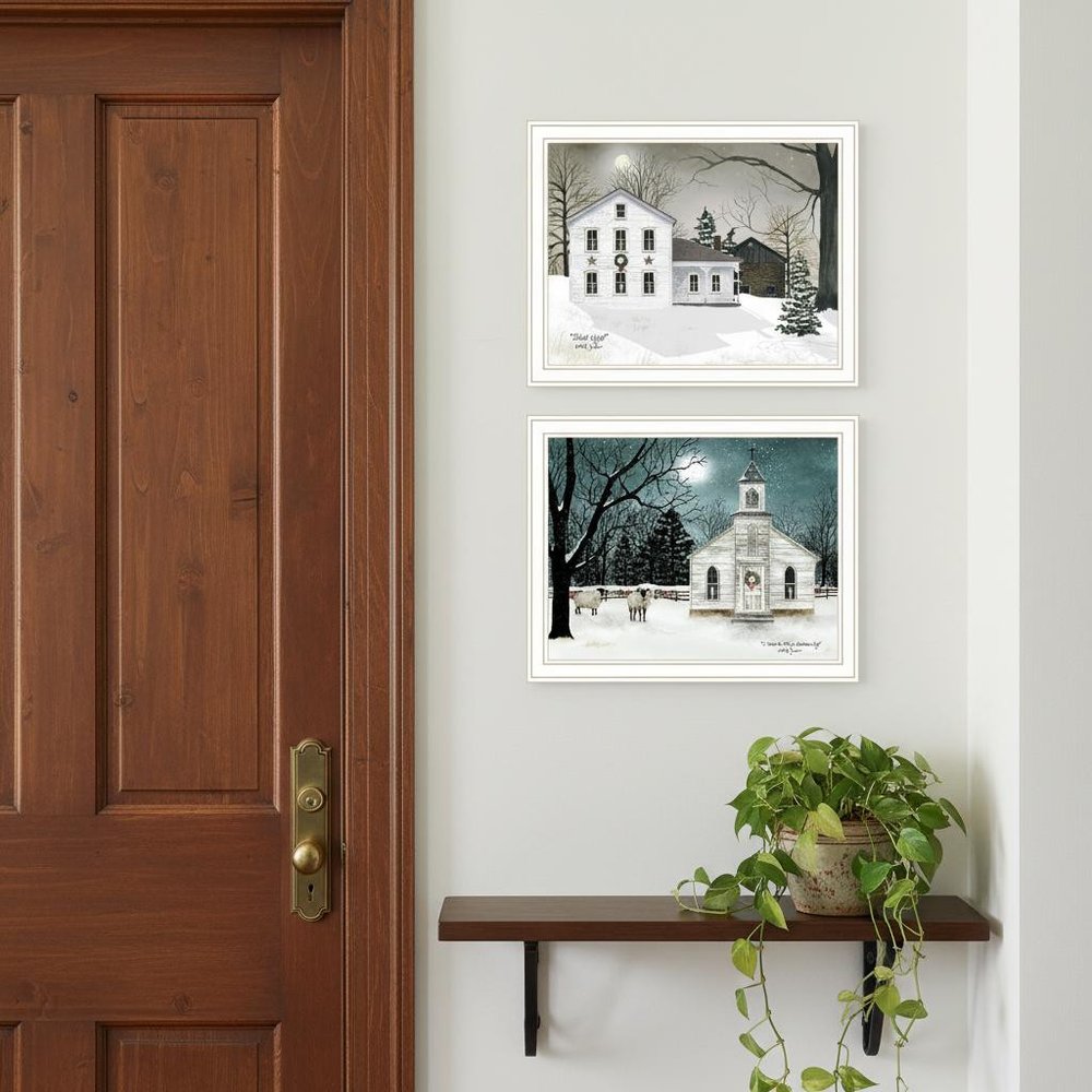 Set Of Two Silent Night White Framed Wall Art — view 7