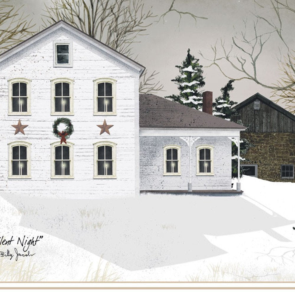 Set Of Two Silent Night White Framed Wall Art — view 4