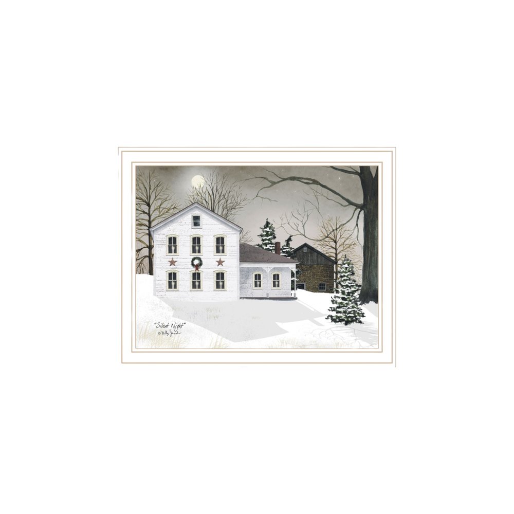 Set Of Two Silent Night White Framed Wall Art — view 5