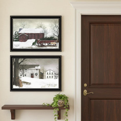 Set Of Two Christmas Time with Family Black Framed Wall Art HomeRoots