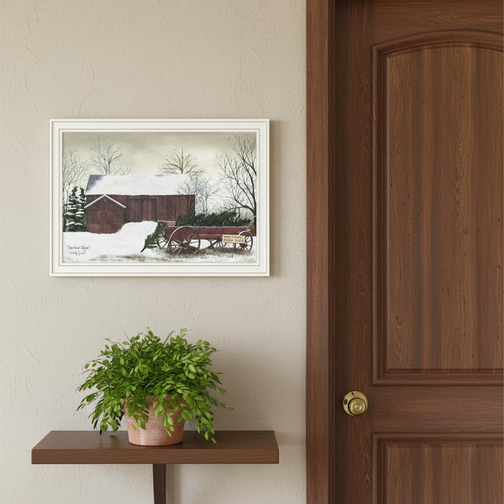 Set Of Two Christmas Time with Family White Framed Wall Art HomeRoots