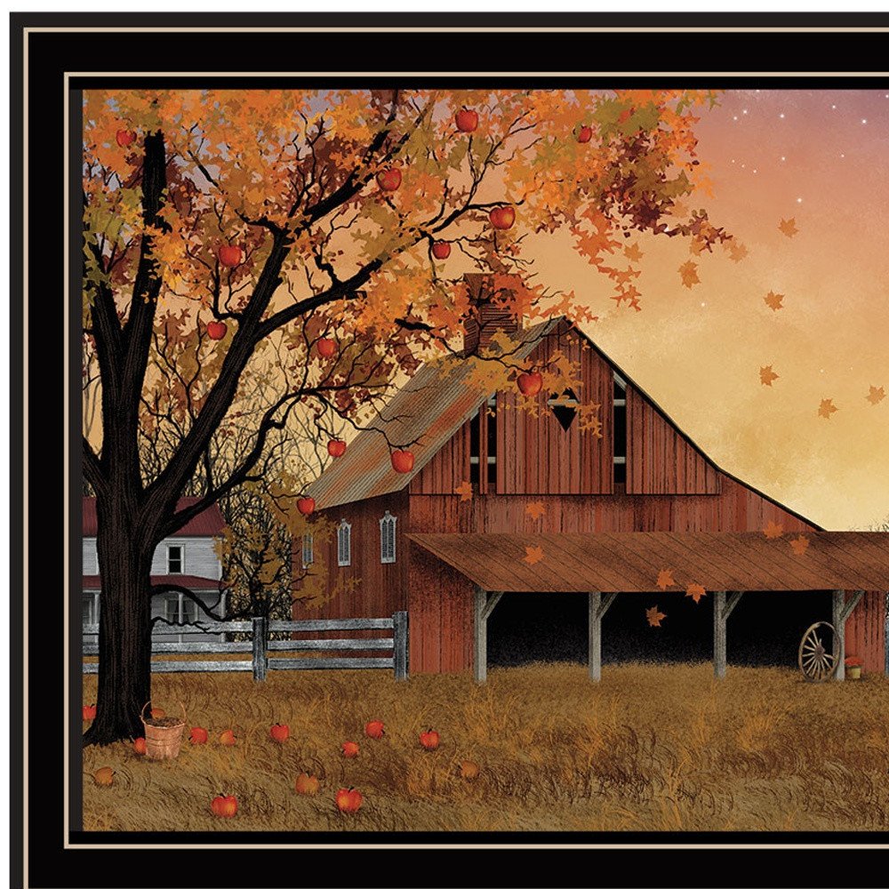 Set Of Two Apple Picking time And Sunflower Quilt Barn Black Framed Wall Art — view 3