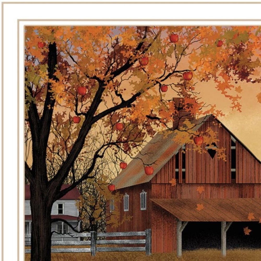 Set Of Two Apple Picking time And Sunflower Quilt Barn White Framed Wall Art HomeRoots
