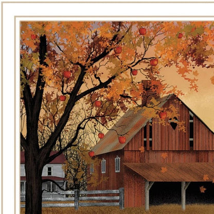 Set Of Two Apple Picking time And Sunflower Quilt Barn White Framed Wall Art HomeRoots