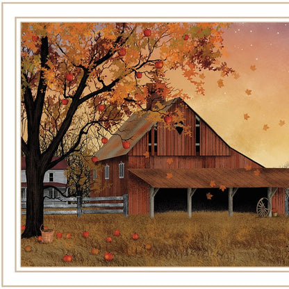 Set Of Two Apple Picking time And Sunflower Quilt Barn White Framed Wall Art HomeRoots