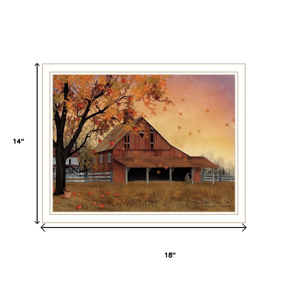Set Of Two Apple Picking time And Sunflower Quilt Barn White Framed Wall Art HomeRoots
