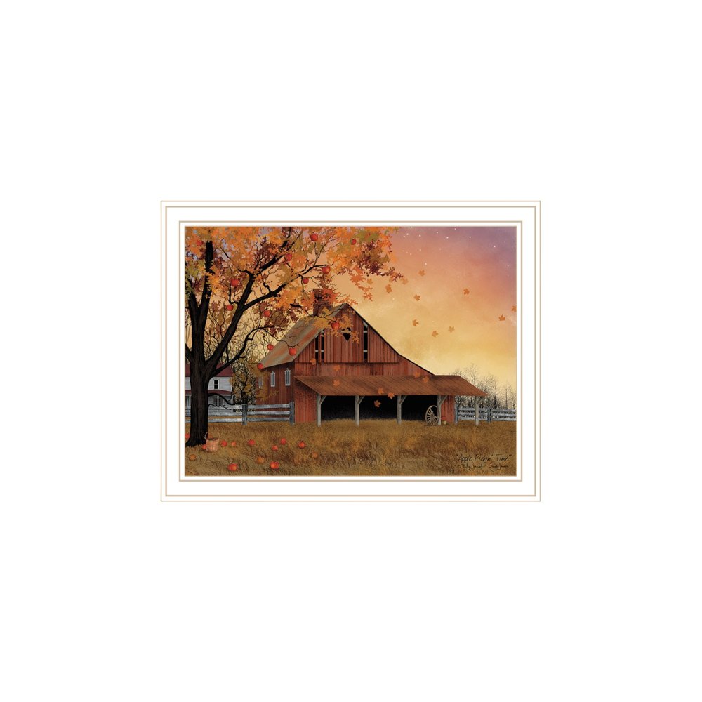 Set Of Two Apple Picking time And Sunflower Quilt Barn White Framed Wall Art HomeRoots