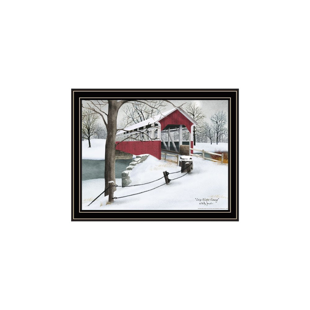 Set Of Two Lovers Knot Quilt Barn And Covered Bridge Black Framed Wall Art — view 4