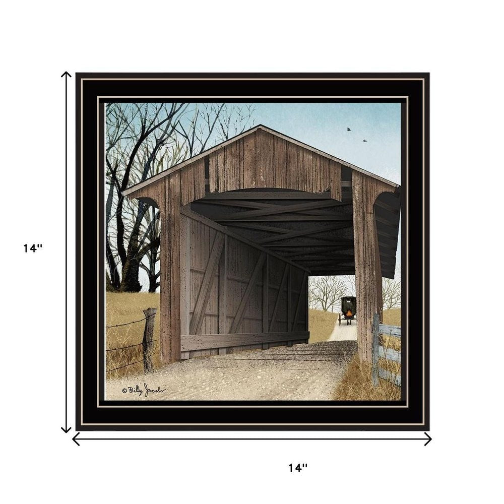 Set Of Two Headin' Home And Miller's Creek Bridge Black Framed Wall Art HomeRoots