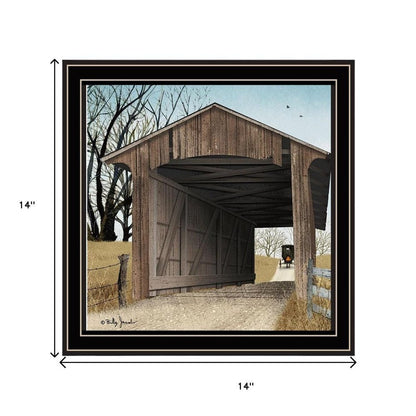 Set Of Two Headin' Home And Miller's Creek Bridge Black Framed Wall Art HomeRoots