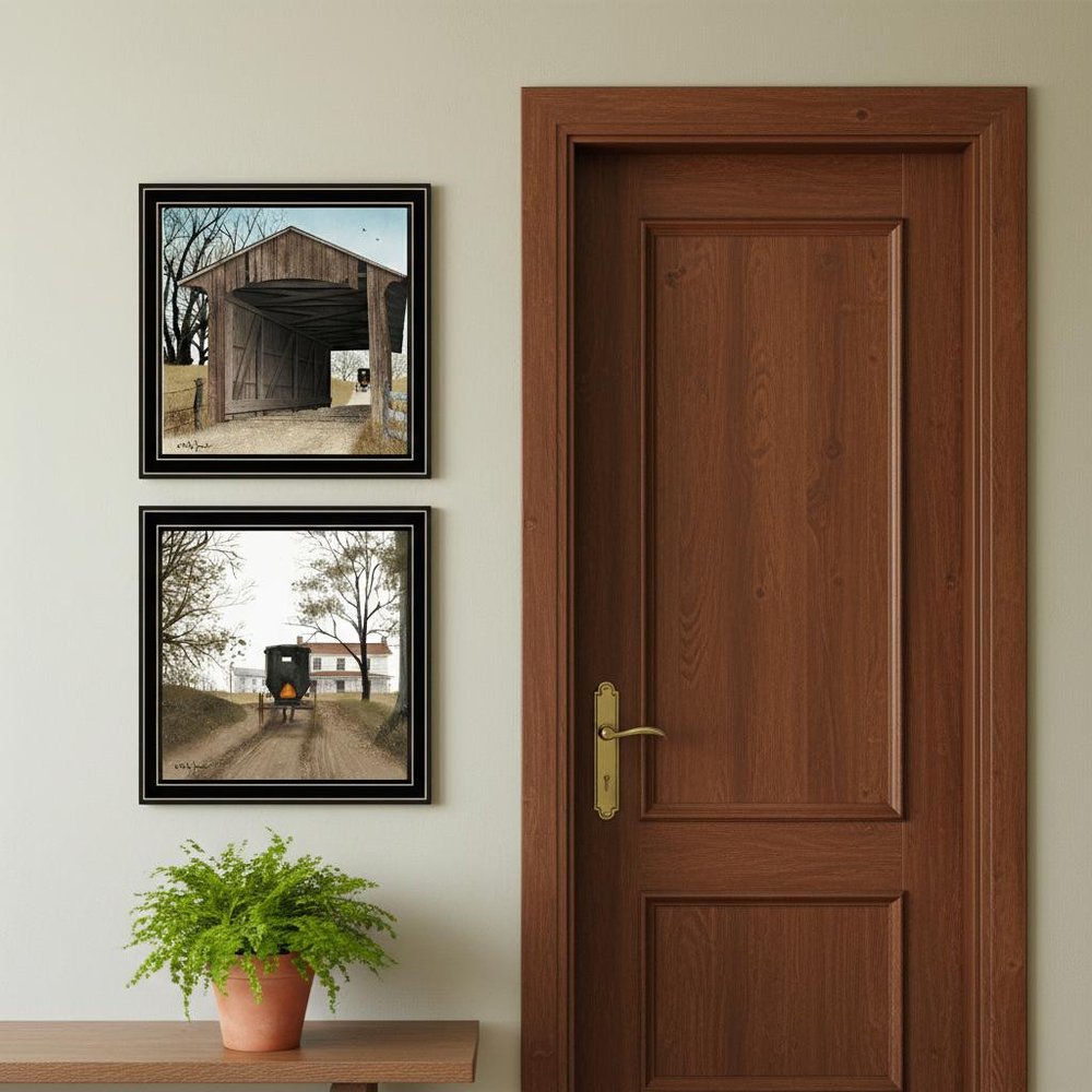 Set Of Two Headin' Home And Miller's Creek Bridge Black Framed Wall Art — view 6