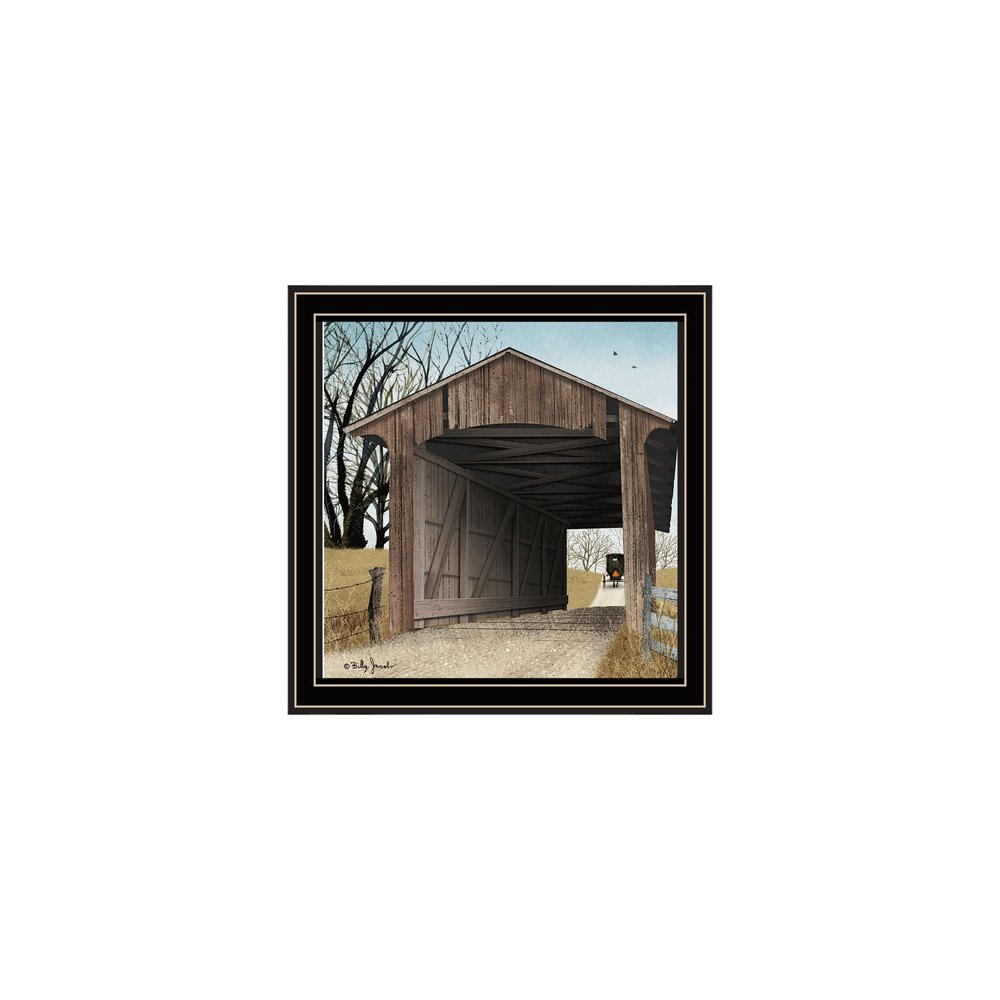 Set Of Two Headin' Home And Miller's Creek Bridge Black Framed Wall Art HomeRoots